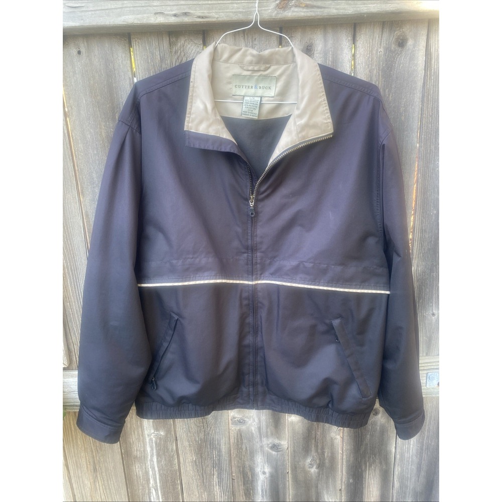 Cutter & Buck Jacket Navy & Khaki‎ Size Large Zip Closure